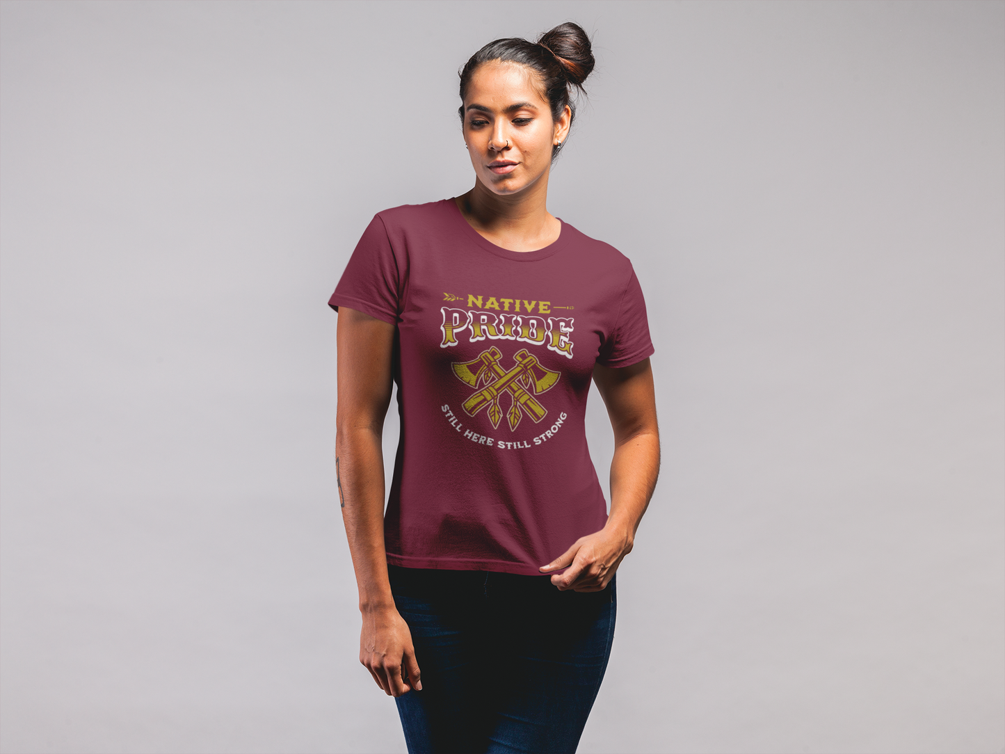 Native Pride –Native American Shirt FRONT ONLY (color options)