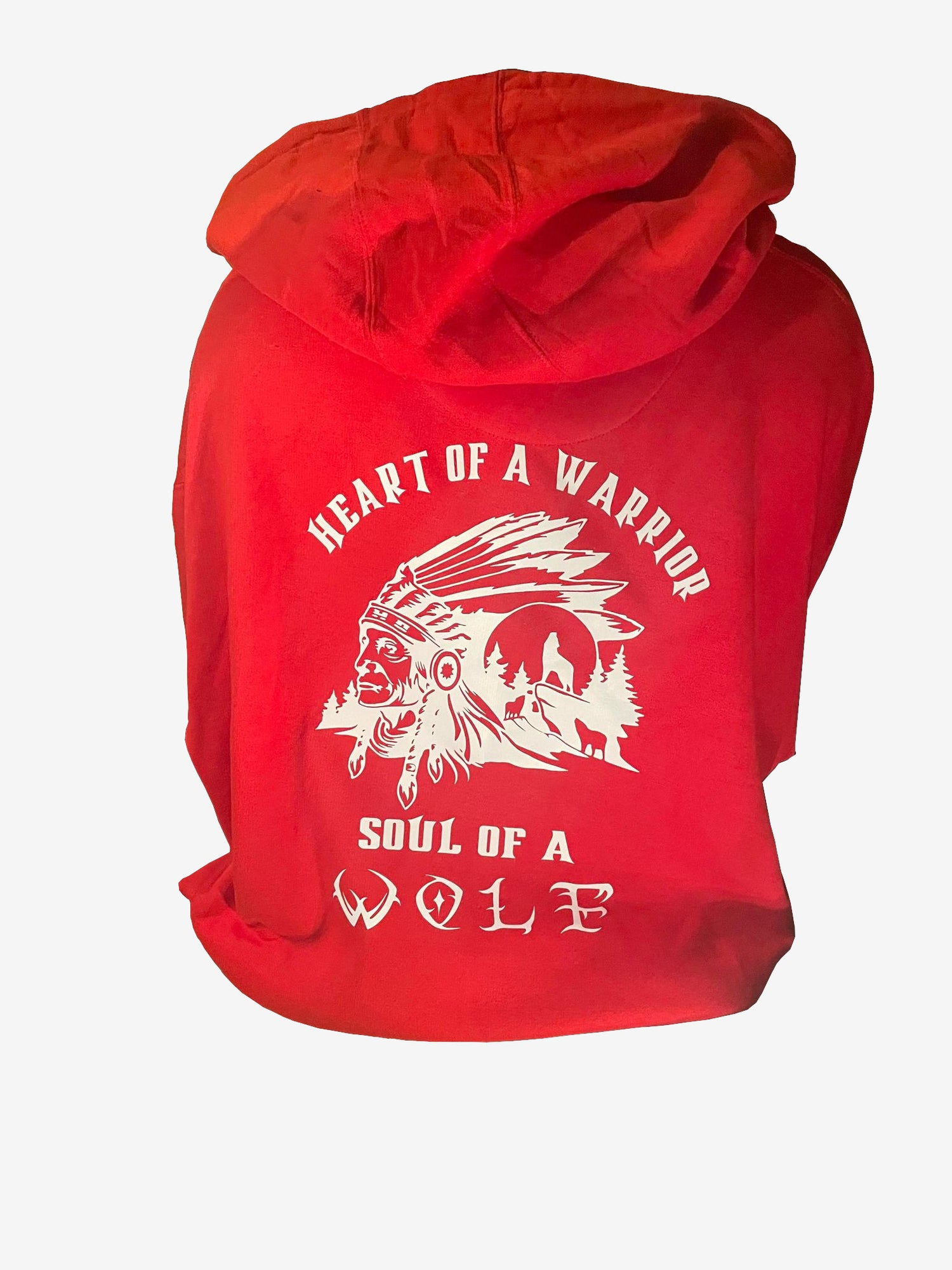 Heart of a Warrior Soul of a Wolf Hoodie Native American Zip Up Hoodie