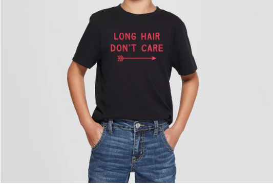 Long Hair Don't Care Native American Embroidered Youth Shirt